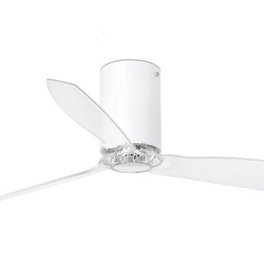 Faro Mini Tube - Deckenventilator mit Fernbedienung - Ø 128 cm - mattweiß und transparent