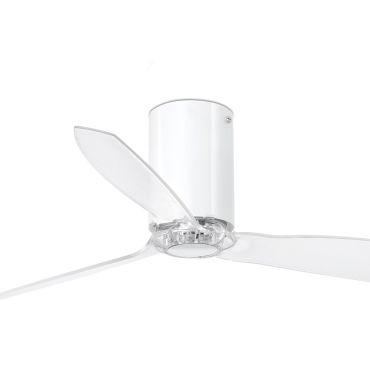 Faro Mini Tube - Deckenventilator mit Fernbedienung - Ø 128 cm - weiß und transparent