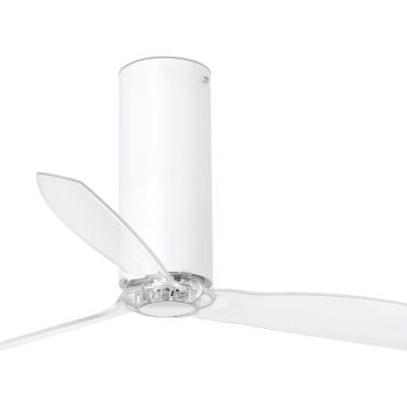 Faro Tube - Deckenventilator mit Fernbedienung - Ø 128 cm - weiß und transparent