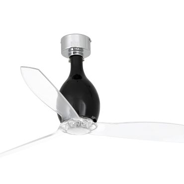 Faro Mini Eterfan - Deckenventilator mit Fernbedienung - Ø 128 cm - mattschwarz und transparent
