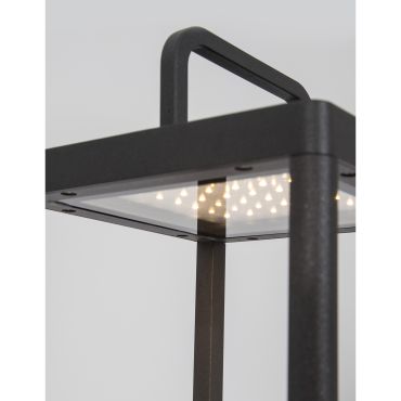 Nova Luce Bali - tragbare Solar-Stehleuchte mit USB-Anschluss - 36 cm - 2W dimmbare LED inkl. - IP65 - anthrazit