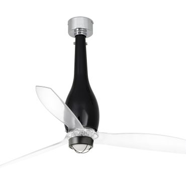 Faro Eterfan - Deckenventilator mit Licht und Fernbedienung - Ø 128 cm - 17W LED inkl. - schwarz und transparent