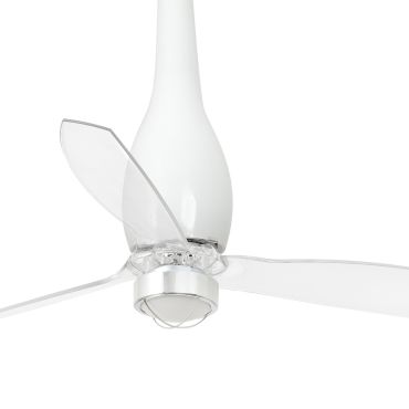 Faro Eterfan - Deckenventilator mit Licht und Fernbedienung - Ø 128 cm - 17W LED inkl. - weiß und transparent