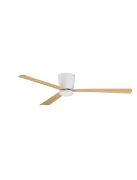 Nova Luce Dell - Deckenventilator mit Fernbedienung und Lichtoption - Ø 121,9 x 18,2 cm - weiß &amp; holzfarben