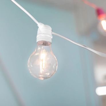 New Garden girlande Allegra - Lichtgirlande mit austauschbaren Leuchtmitteln - 8m Girlande davon 3,25m Schnur - 10 LED-Lampen inkl. - IP44 - weiß
