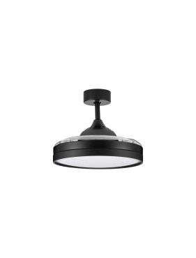 Nova Luce Nevma - Deckenventilator mit Licht und Fernbedienung - Ø 107 x 49 cm - 36W LED inkl. - Matt schwarz