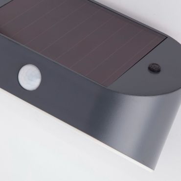 Searchlight Ella - Außenwandleuchte mit Solarsensor - 17 x 9,5 cm - 1,2W LED inkl. - IP44 - anthrazit