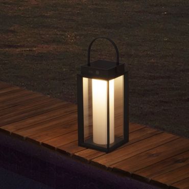 Nova Luce Verhal - tragbare Solar-Tischleuchte mit USB-Anschluss - 16 x 47,5 x 16 cm - 2W dimmbare LED inkl. -  IP54 - dunkel anthrazit