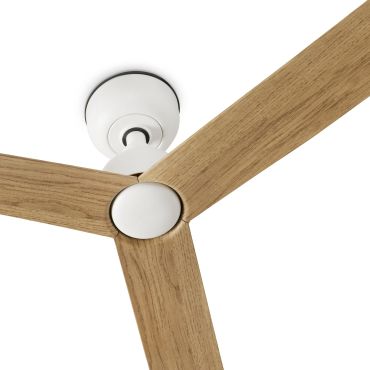 Faro Marine M - Deckenventilator für den Außenbereich - Ø 125 cm - IP44 - matt weiß und Eichenmuster