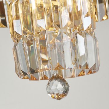 Searchlight Empire - Deckenleuchte - Ø 34 x 33 cm - IP44 - Messing satiniert und champagnerfarben