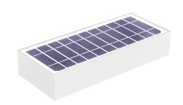 Century Italia Domino - solarbetriebene Außenwandleuchte mit Sensor - 9,7 x 4,3 x 23 cm - 6W LED inkl. - IP65 - weiß