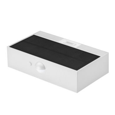 Century Italia Domino MINI - Außen-Solar-Wandleuchte mit Sensor - 9 x 3,5 x 13,7 cm - 3W LED inkl. - IP65 - weiß