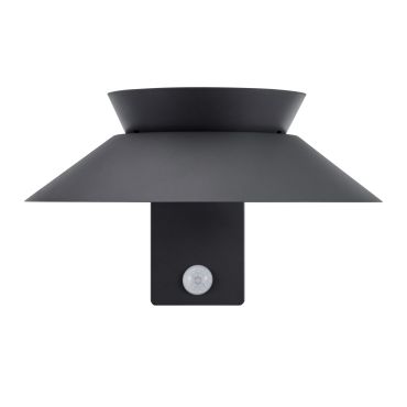 Nordlux Justina - Außen-Solar-Wandleuchte mit Bewegungsmelder - 28,5 x 23 x 14,5 cm - 5W LED inkl. - IP44 - anthrazit