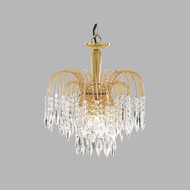 Searchlight Waterfall - Pendelleuchte - Ø 42 x 98 cm - gold und transparent