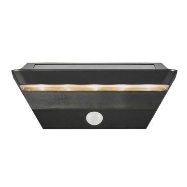 Nordlux Agena Solar - Außenwandleuchte mit Solarantrieb - 22 x 9 x 12,7 cm - 5W LED inkl. - IP44 - schwarz