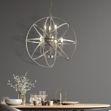 Searchlight Orbit - Hängeleuchte - Ø 80 x 200 cm - Messing antik