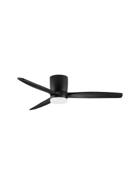 Nova Luce Aloa - Deckenventilator mit Licht und Fernbedienung - Ø 132 x 27,5 cm - 18W LED inkl. - sand schwarz und schwarz Holz