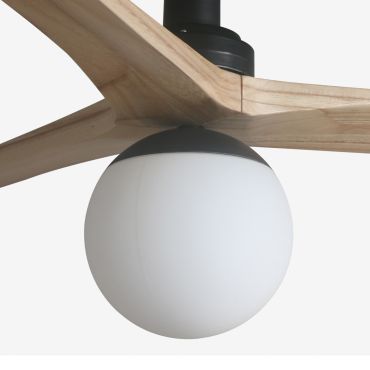 Faro Klim S - Deckenventilator mit Licht - Ø 92,5 cm - matt schwarz und Kiefer