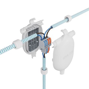 Creative Cables EIVA 3-Wege - Silikon-Kabelhalter - 7,5 x 11,5 x 2,6 cm - IP65 - weiß