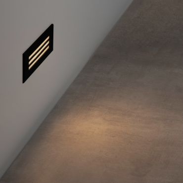 Nova Luce Off - Wandeinbauleuchte - 25,6 x 7,6 x 5,3 cm - 6W LED inkl. - IP65 - Sand schwarz