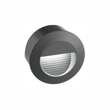 Nova Luce Krypton - Wandeinbauleuchte - Ø 8 x 5,5 cm - 3W LED inkl. - IP54 - dunkelgrau