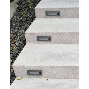 Nova Luce Krypton - Wandeinbauleuchte - 13,5 x 8 x 5,5 cm - 3W LED inkl - IP54 - dunkelgrau