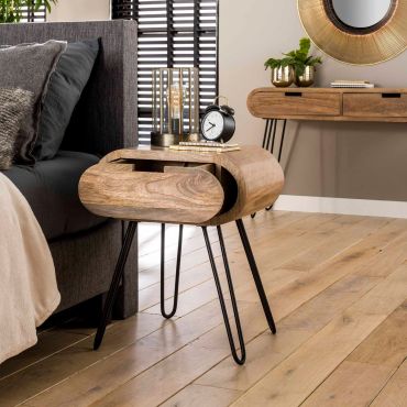 Vico Barrel - Nachttisch - 50 x 35 x 60 cm - Mangoholz