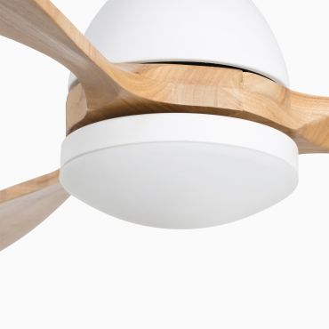 Faro Poros L - Deckenventilator mit Licht - Ø 132 cm - matt Weiß und Kiefer