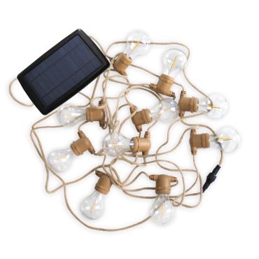 New Garden girlande Allegra - solarbetriebene Lichtergirlande - 8m Girlande davon 3m Schnur - 10 LED-Lampen inkl. - IP44 - Jute