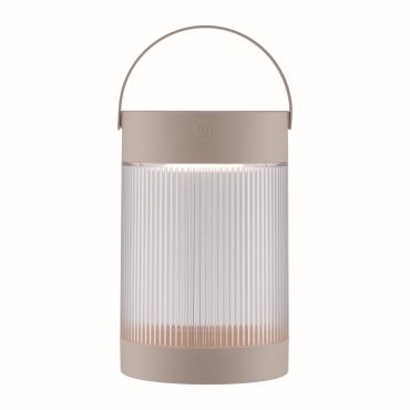 Nordlux Coupar Solar – tragbare, solarbetriebene Tischleuchte mit USB-Anschluss – Ø 14 x 22 cm – 3 Dimmstufen – 3,2W LED inklusive – IP44 – sand