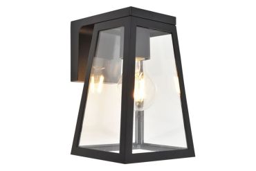 Lutec Fia - Solar-Wandleuchte für den Außenbereich - 16,4 x 14 x 20,7cm - 2W E27 Glühbirne enthalten - IP44 - mattschwarz