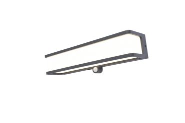 Lutec Doblo - Außen-Solar-Wandleuchte mit Bewegungsmelder - 9,1 x 35 x 9 cm - 16,5W LED inkl - IP44 - dunkelgrau