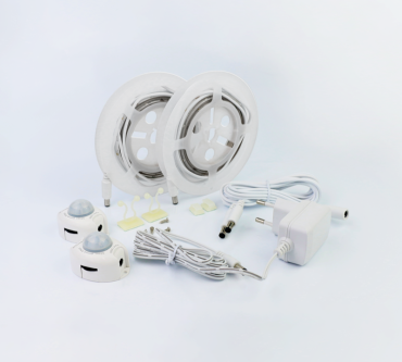 Century Italia Kit-Striscia - LED-Streifen mit Steckverbindung und 2 Sensoren - 0,8cm breit - 2 x 120cm Länge - 230V - 2,9W LED pro Meter - 30 LEDs pro Meter