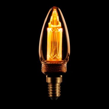 ETH LED-Glühkerze - E14 - 2.3W dimmbar - 1800K - gold