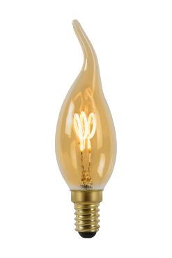 LED-Filament-Kerzenlampe - Ø 3,5 x 11,5 cm - E14 - 3W dimmbar - 2200K - bernsteinfarben