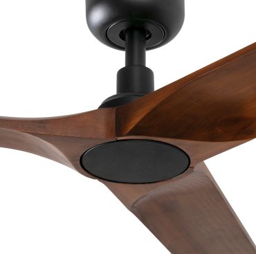 Faro Heywood L - Deckenventilator - Ø 132 cm - matt schwarz und dunkle walnuss