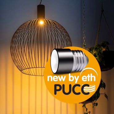 ETH LED Pucc Lampe - 4,5 cm - E27 - 3,5W - 3 Stufen dimmbar - 2200K - schwarz