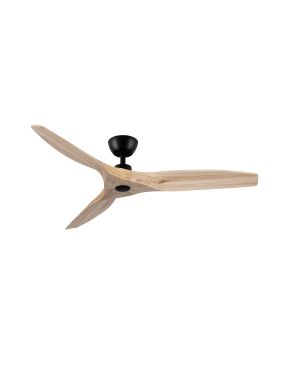 Nova Luce Ninemia - Deckenventilator mit Fernbedienung - Ø 132 cm - schwarz und Naturholz