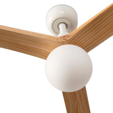 Faro Klim M - Deckenventilator mit Licht - Ø 125 cm - matt Weiß und Kiefer
