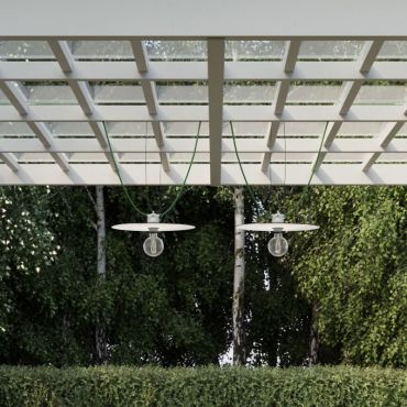 Creative Cables Eiva Ellepì - tragbare Lichtgirlande - 5,6 Meter Gesamtlänge - 2 x E27-Fassungen mit Silikonkabelhalter - IP65 - grün &amp; weiß