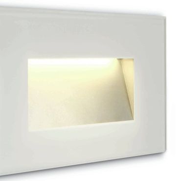 ONE Light Glass Face - Wandeinbauleuchte - 12 x 3,6 x 8 cm - 4W LED inkl. - IP65 - weiß