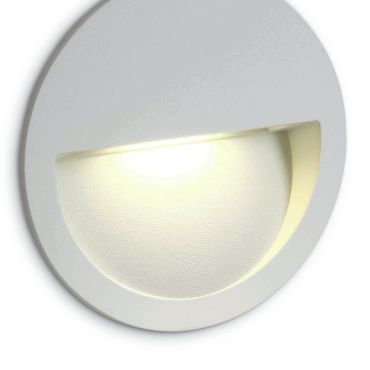 ONE Light Outdoor Dark Light Wall Recessed - Wandeinbauleuchte - Ø 11,4 x 3,5 cm - 3W LED inkl. - IP65 - weiß