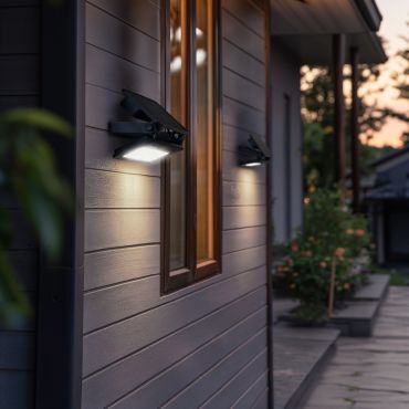 Century Italia Solar-B - solarbetriebener Strahler mit Bewegungssensor - 14,3 x 9,7 x 4,4 cm - 8W LED inkl - einstellbare Lichtfarbe - IP65 - schwarz