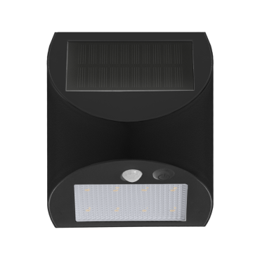 Century Italia Arcadia Max - solarbetriebene Außenwandleuchte mit Sensor - 10,5 x 8 x 13 cm - 3W LED inkl. - IP65 - schwarz