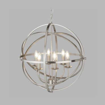 Searchlight Orbit - Kronleuchter - Ø 60 x 210 cm - satiniert silber
