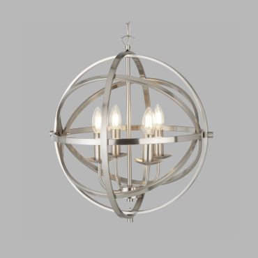 Searchlight Orbit - Kronleuchter - Ø 46 x 116 cm - satiniert silber