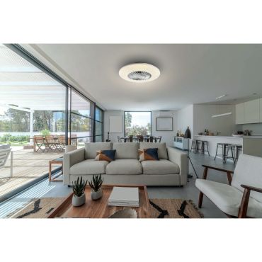 ONE Light Plafo - Deckenleuchte mit Ventilator und Fernbedienung - Ø 60 x 15 cm - 30W LED inkl. - weiß