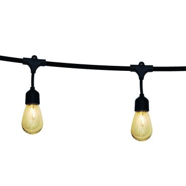 ONE Light - solarbetriebene Lichtergirlande - 8,5 Meter lange Girlande - 12 x 1W LED inkl. - IP67 - schwarz