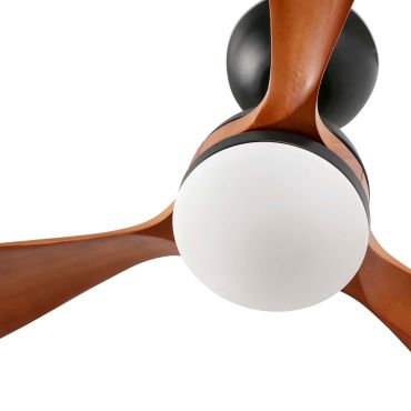 Faro Poros L - Deckenventilator mit Licht - Ø 132 cm - matt schwarz und walnuss