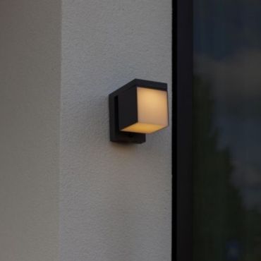 Lutec Prima - solarbetriebene Außenwandleuchte mit Sensor - 10 x 13,5 x 16 cm - 9,5W LED inkl. - IP44 - dunkelgrau